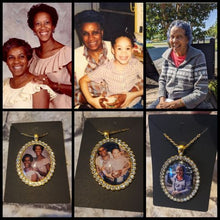 Load image into Gallery viewer, Custom Rhinestone Photo Necklace with Regular Chain