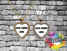 Load image into Gallery viewer, Custom Rhinestone Photo Necklace with Regular Chain