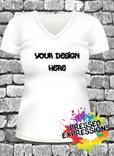 Load image into Gallery viewer, Custom Adult Unisex Direct To Garment/Vinyl Vneck Shirt