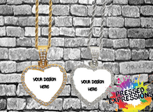 Load image into Gallery viewer, Custom Rhinestone Photo Necklace with Upgraded Chain