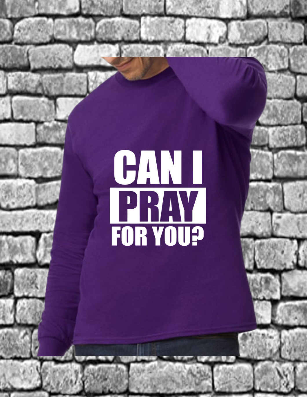Custom Can I Pray For You?: Gildan Unisex Heavy Cotton Adult Long-Sleeve T-Shirt [G540]