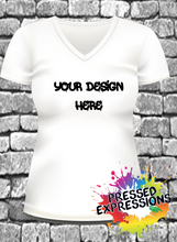 Load image into Gallery viewer, Custom Adult Unisex Direct To Garment/Vinyl Vneck Shirt
