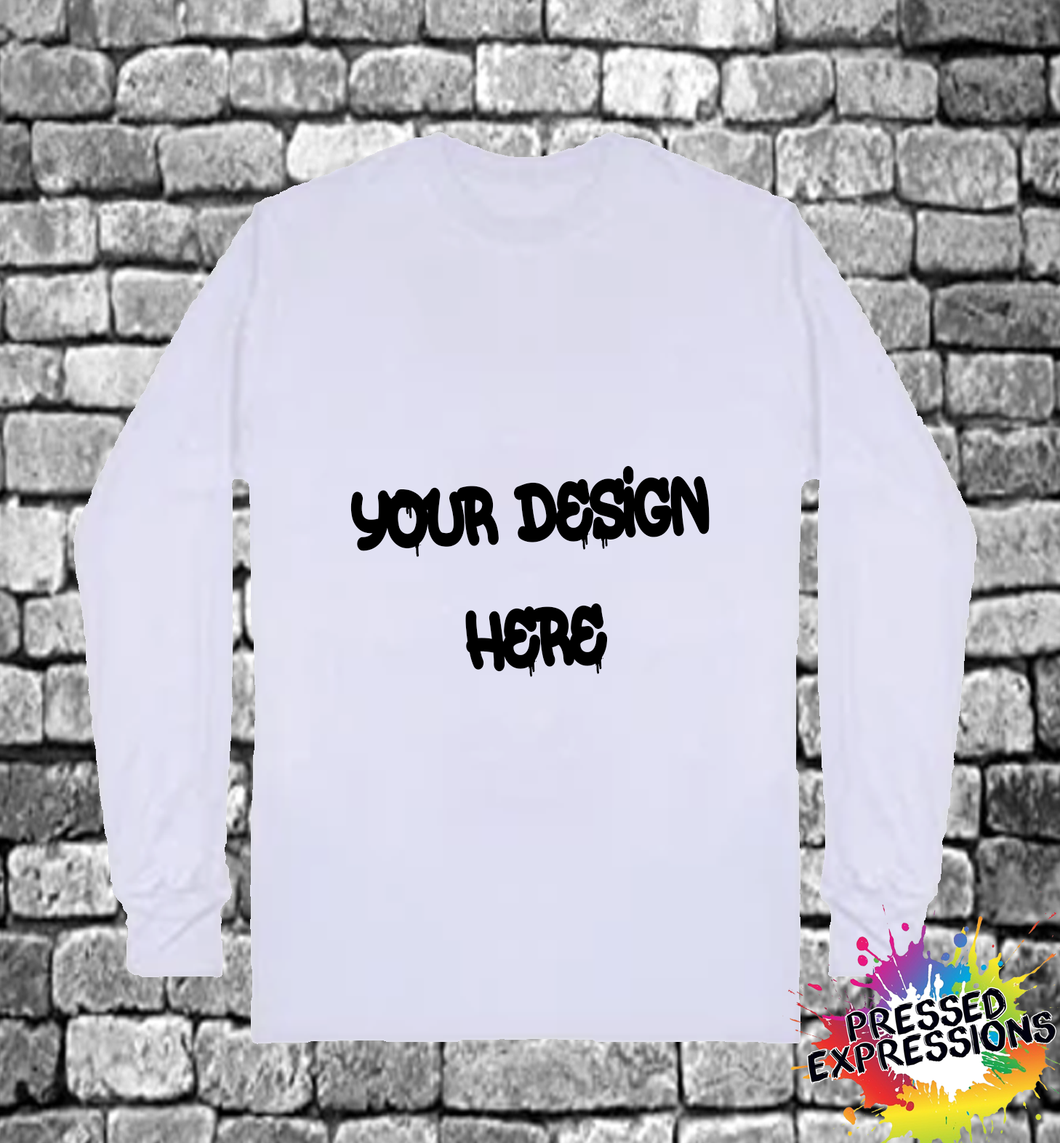 Custom Adult/Youth Unisex Direct To Garment/Vinyl Crew Neck Long Sleeve Shirt