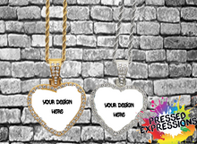 Load image into Gallery viewer, Custom Rhinestone Photo Necklace with Upgraded Chain
